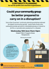 Continuity Planning Workshop for Community Groups