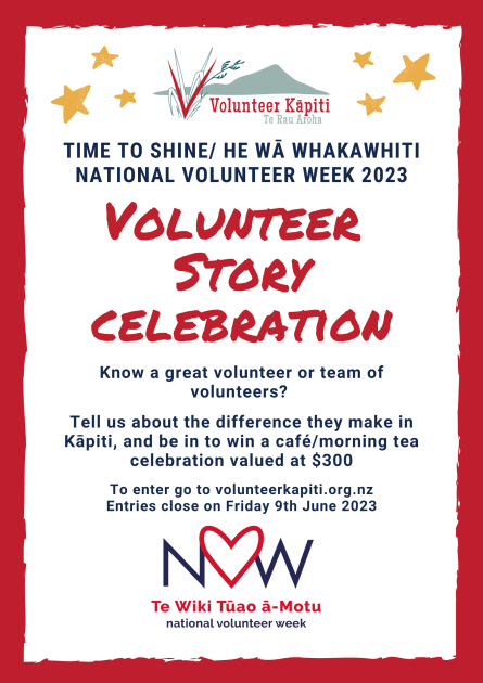 Te Wiki Tūao ā-Motu National Volunteer Week Shout Out | Volunteer Kapiti