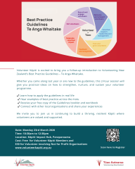 Volunteer Best Practice Guidelines | Te Anga Whaitake - 2 hour Introduction session in Paraparaumu